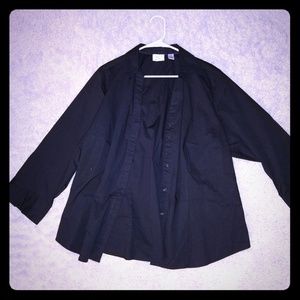 Plus size button up wear to work Blouse